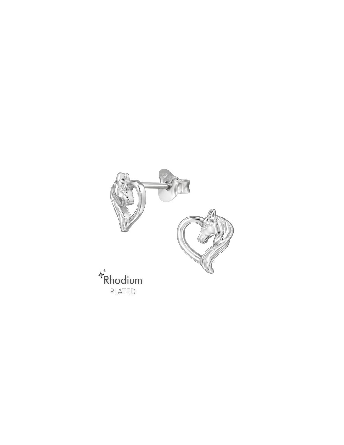 Aros de Plata Horse Lover Heart -