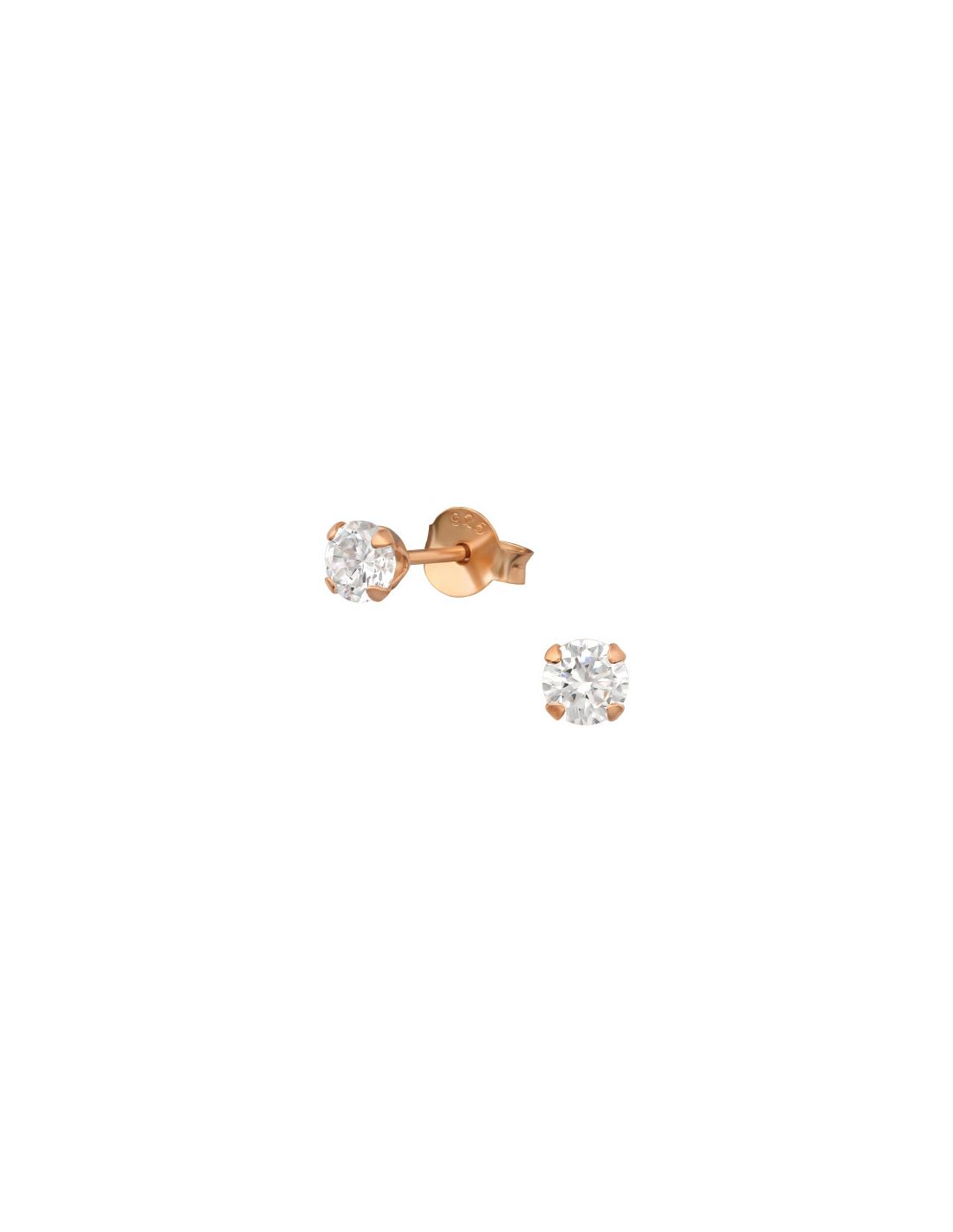 Aros de Plata Round 4Mm CZ Crystal