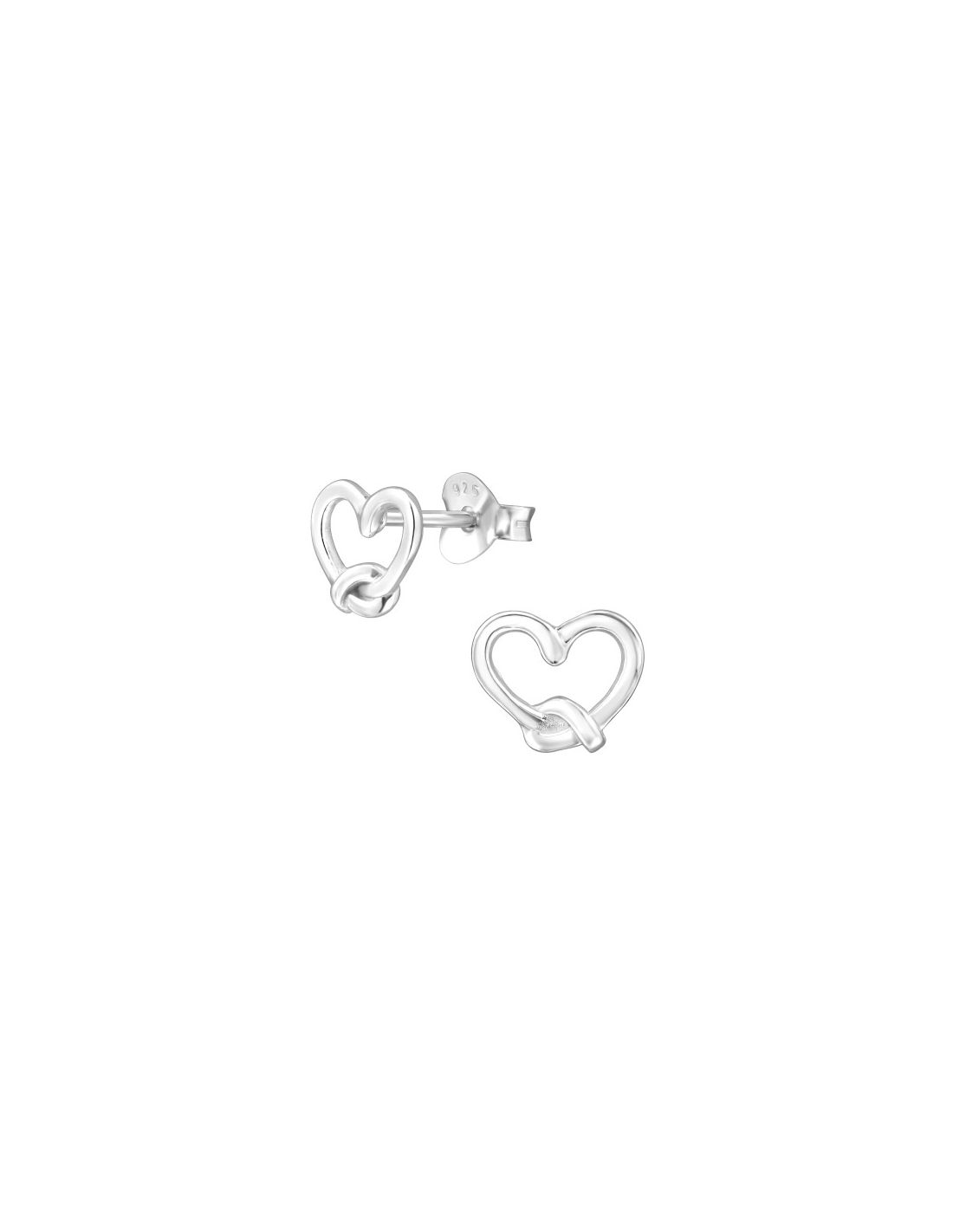 Aros de Plata 8Mm Heart With Knot -