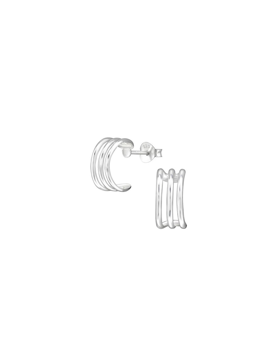 Aros de Plata 11Mm Triple-Bar Half...