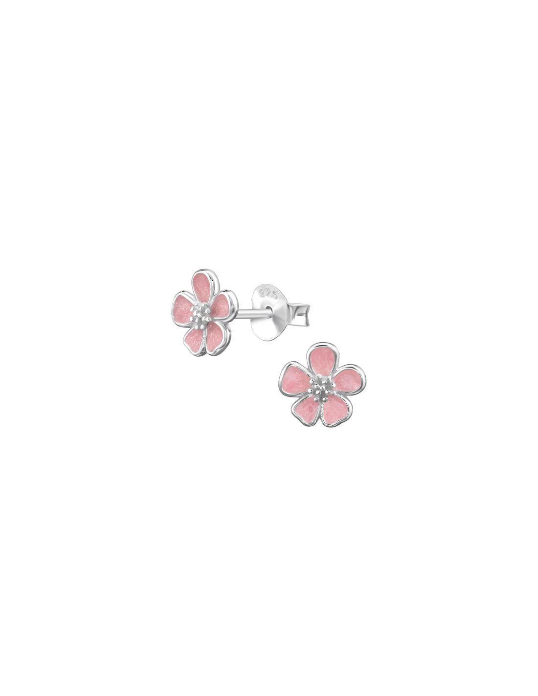 Aros de Plata 7Mm Five-Petal Flower...