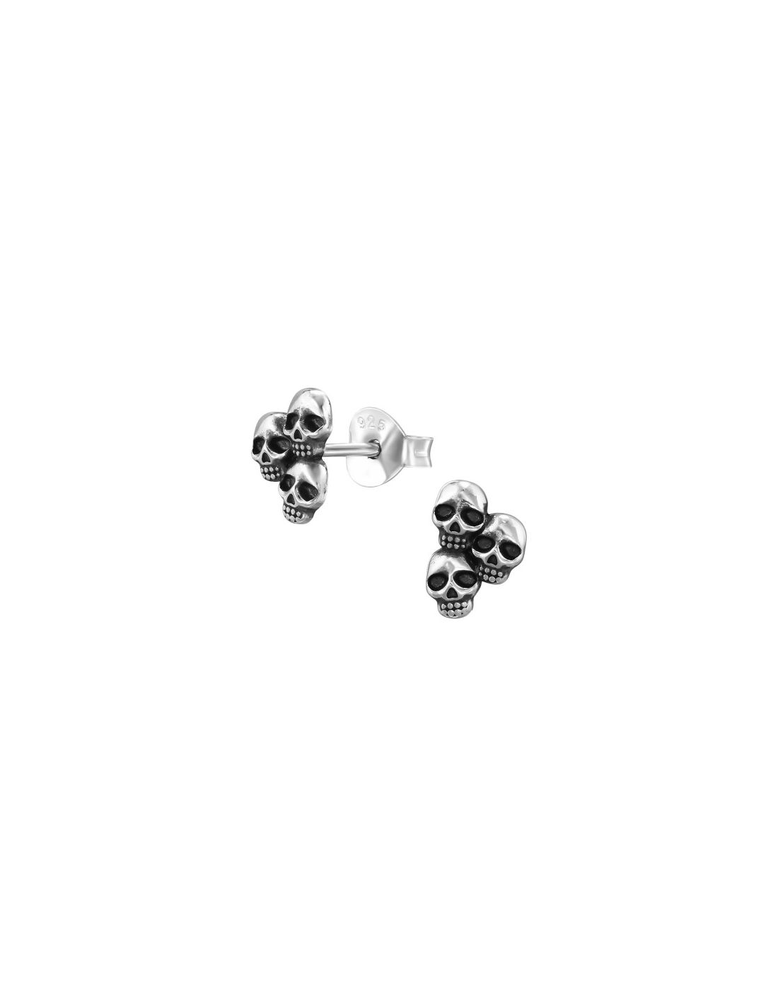 Aros de Plata Three Skull -