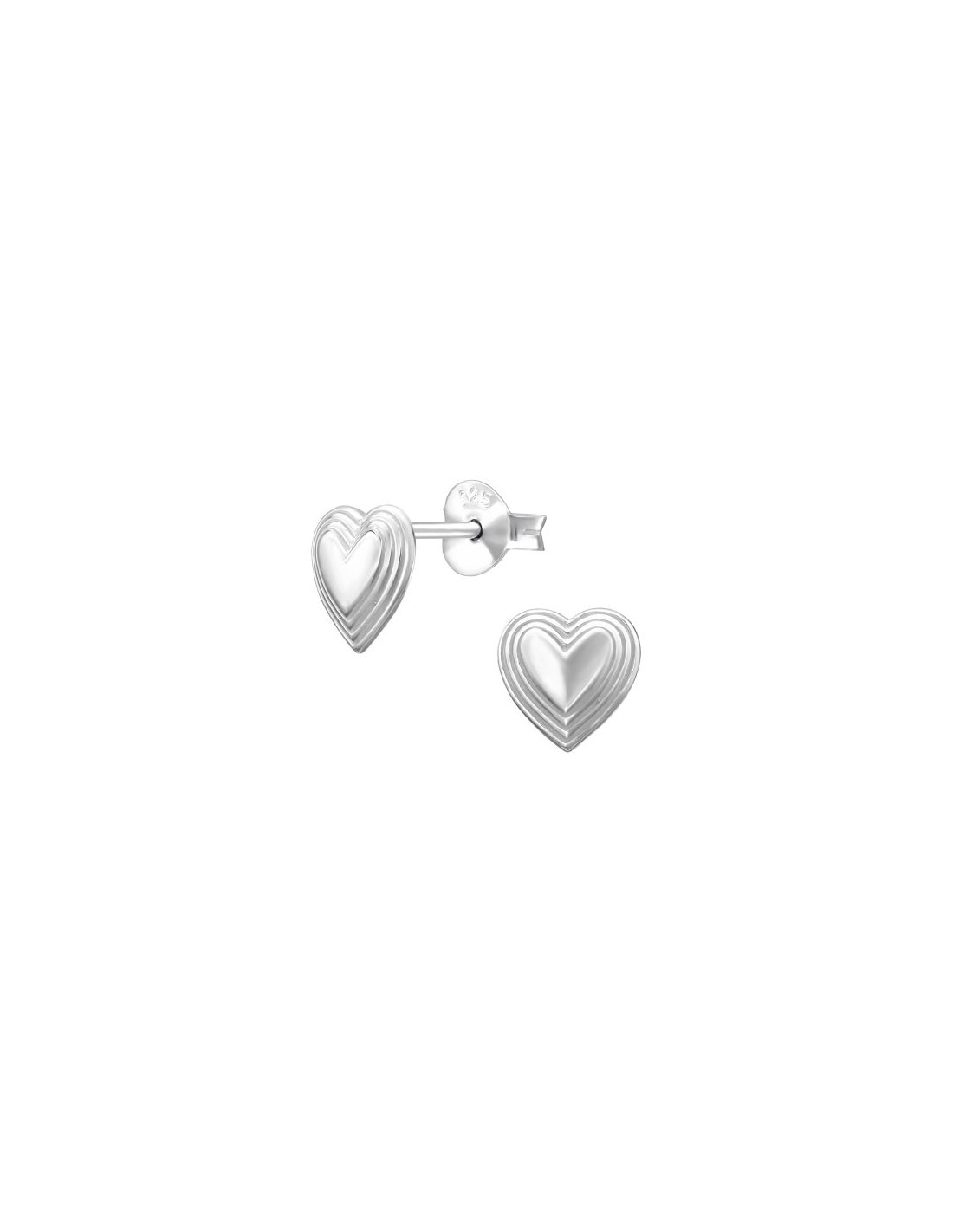 Aros de Plata 3D Heart -