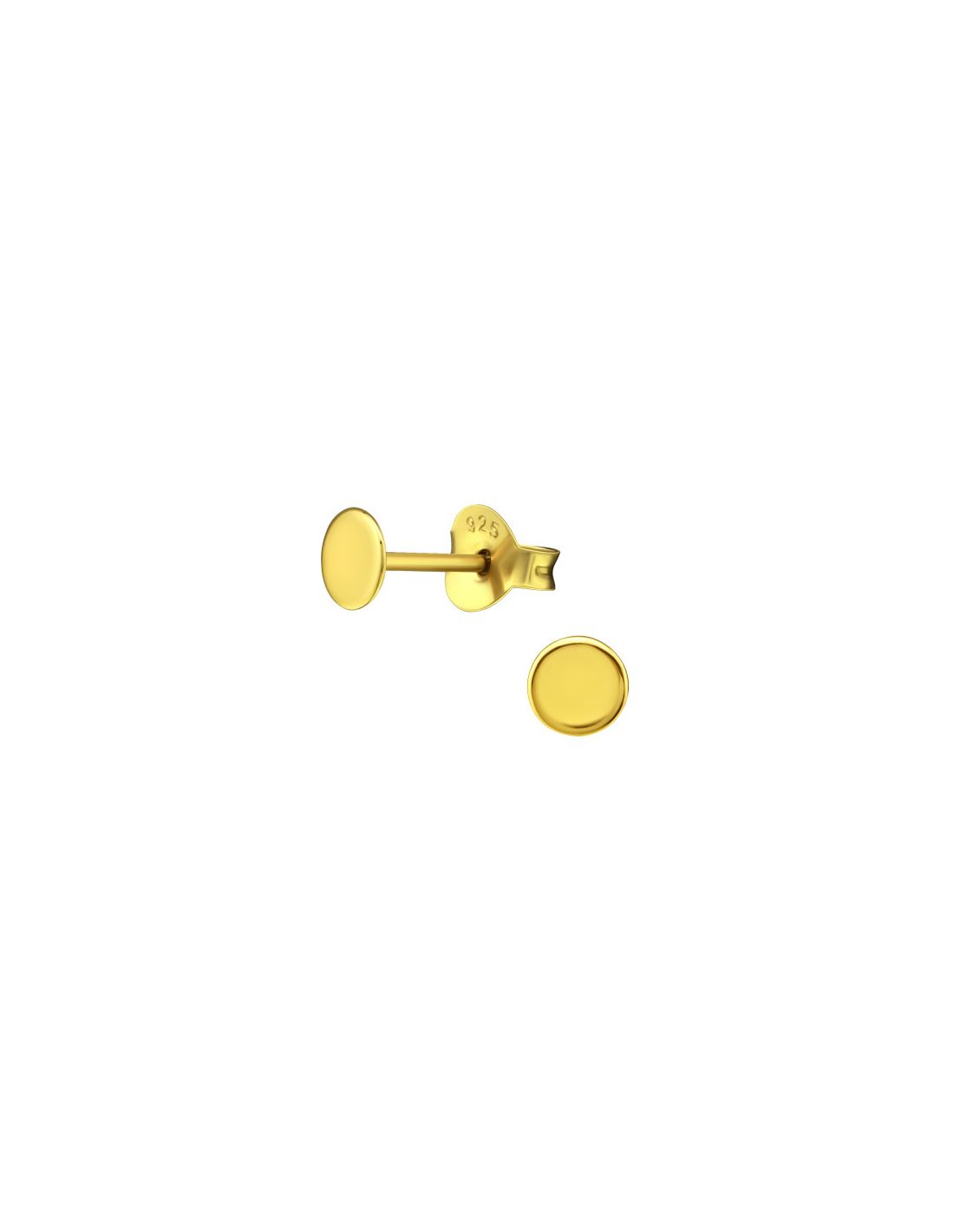 Aros de Plata Bañados en oro 24k Round -