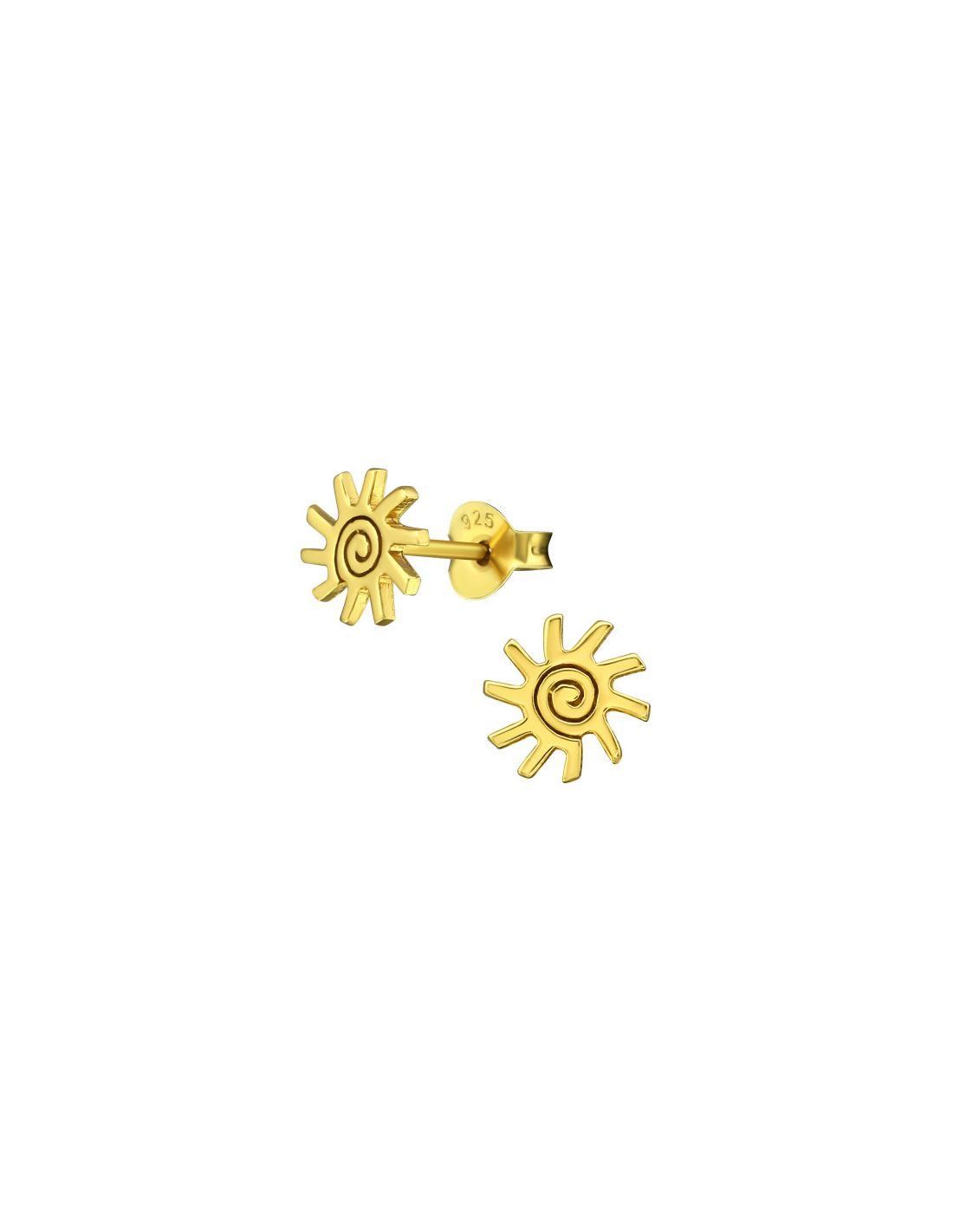 Aros de Plata Bañados en oro 24k Sun -