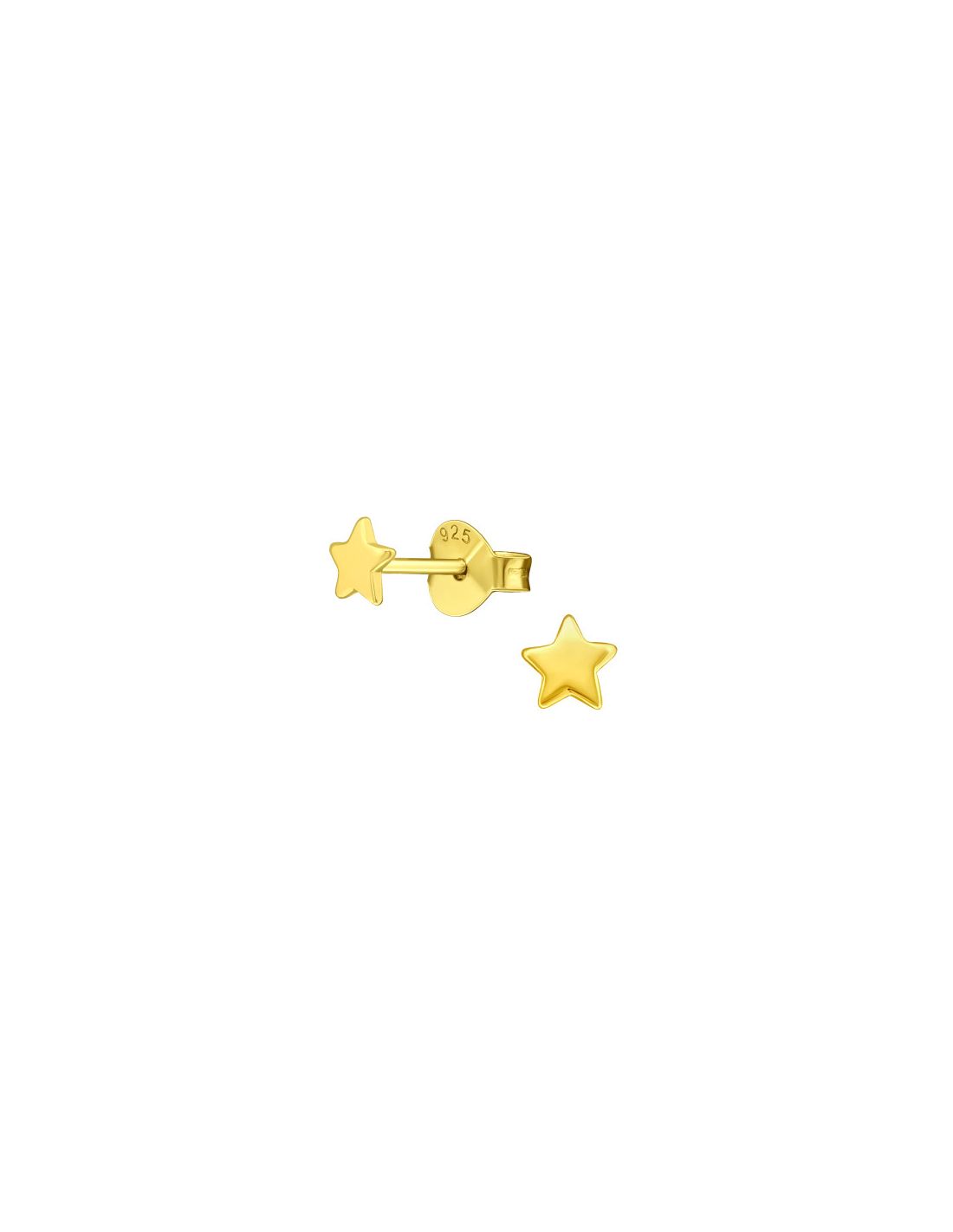 Aros de Plata Bañados en oro 24k Star -
