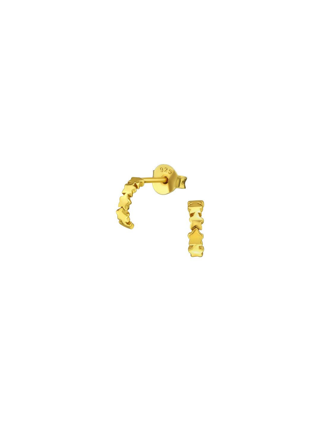 Aros de Plata Bañados en oro 24k Star -