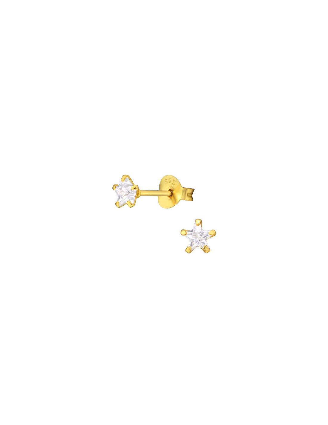 Aros de Plata Bañados en oro 24k Star...