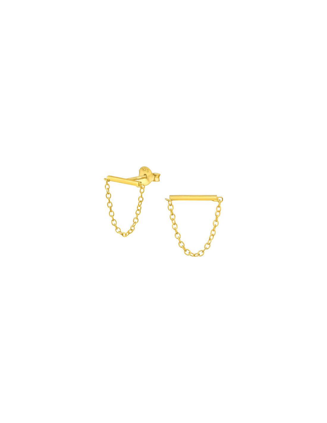 Aros de Plata Bañados en oro 24k Bar...