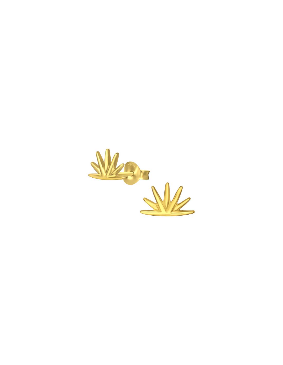 Aros de Plata Bañados en oro 24k Spike -