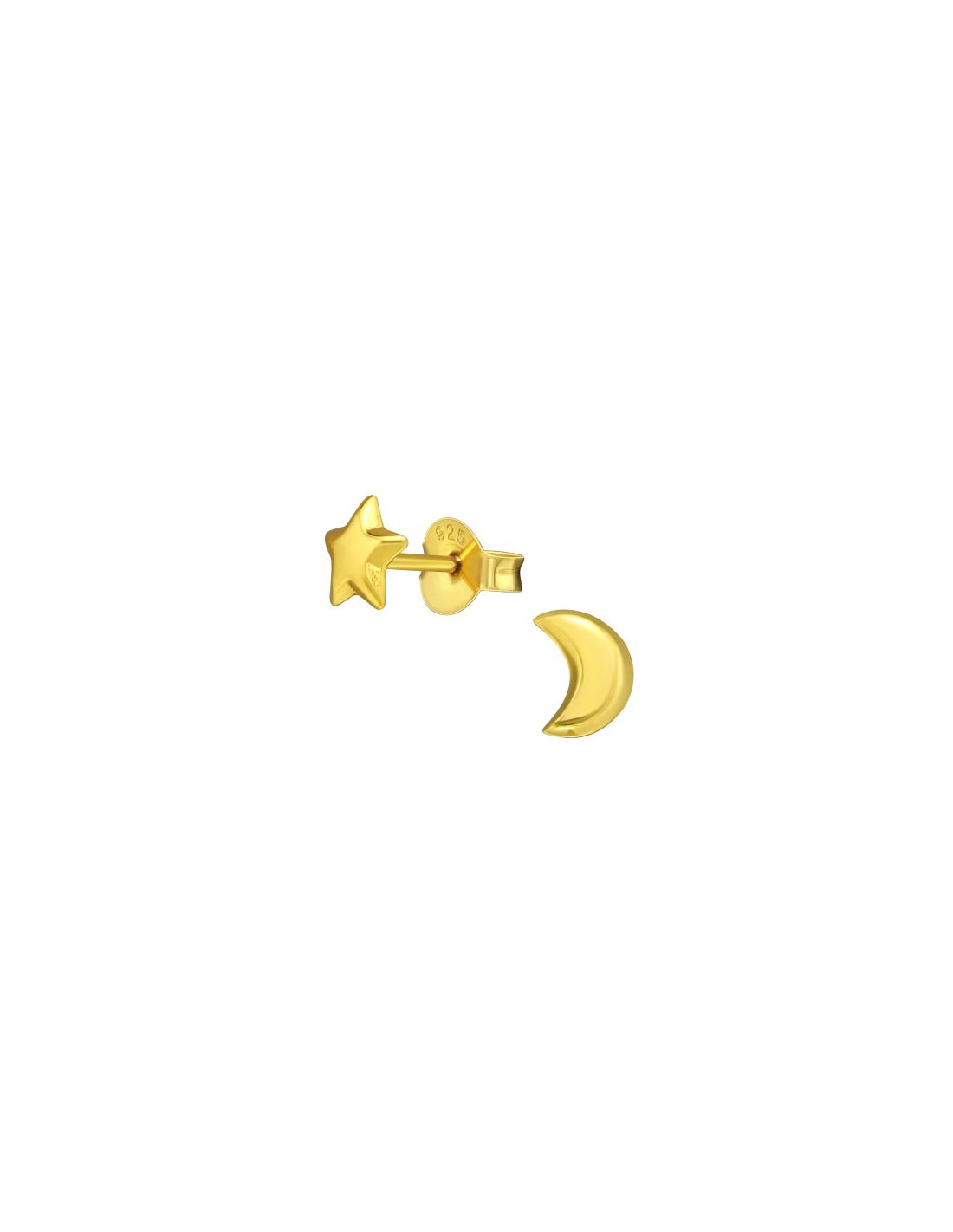 Aros de Plata Bañados en oro 24k Star...