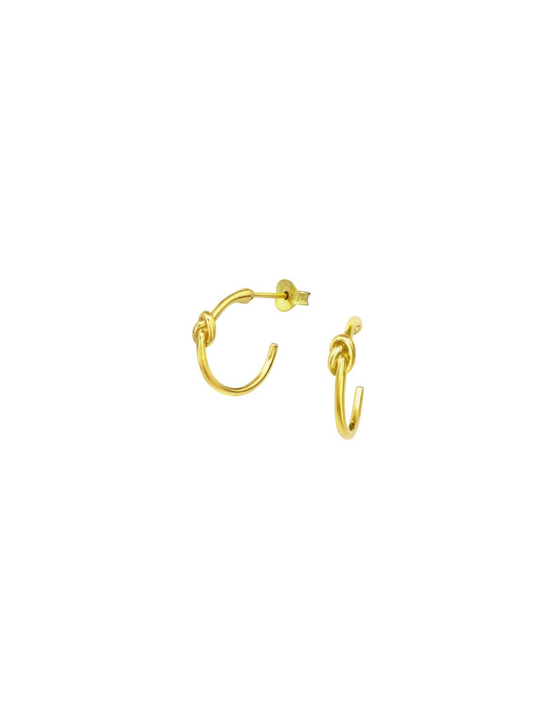 Aros de Plata Bañados en oro 24k Knot...