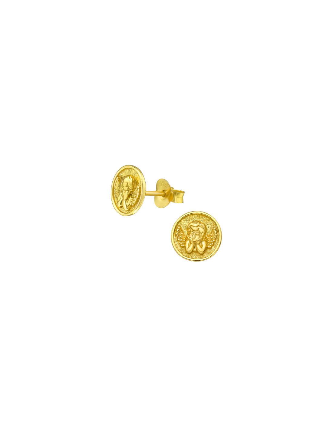 Aros de Plata Bañados en oro 24k Cupid -