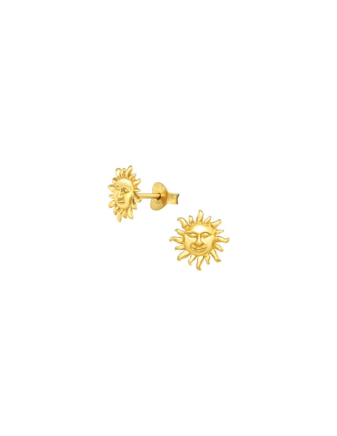 Aros de Plata Bañados en oro 24k Sun -
