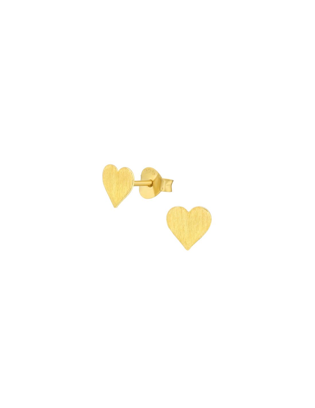Aros de Plata Bañados en oro 24k Heart -