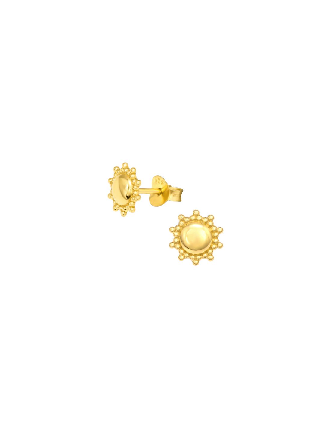 Aros de Plata Bañados en oro 24k Sun -