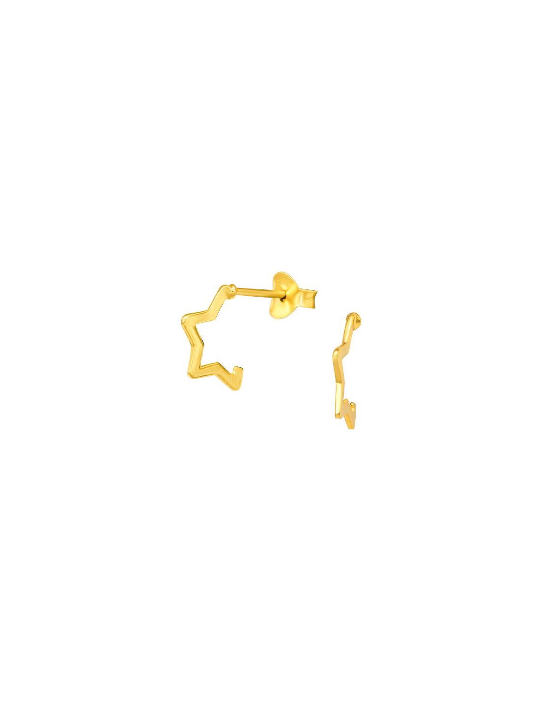 Aros de Plata Bañados en oro 24k Star...