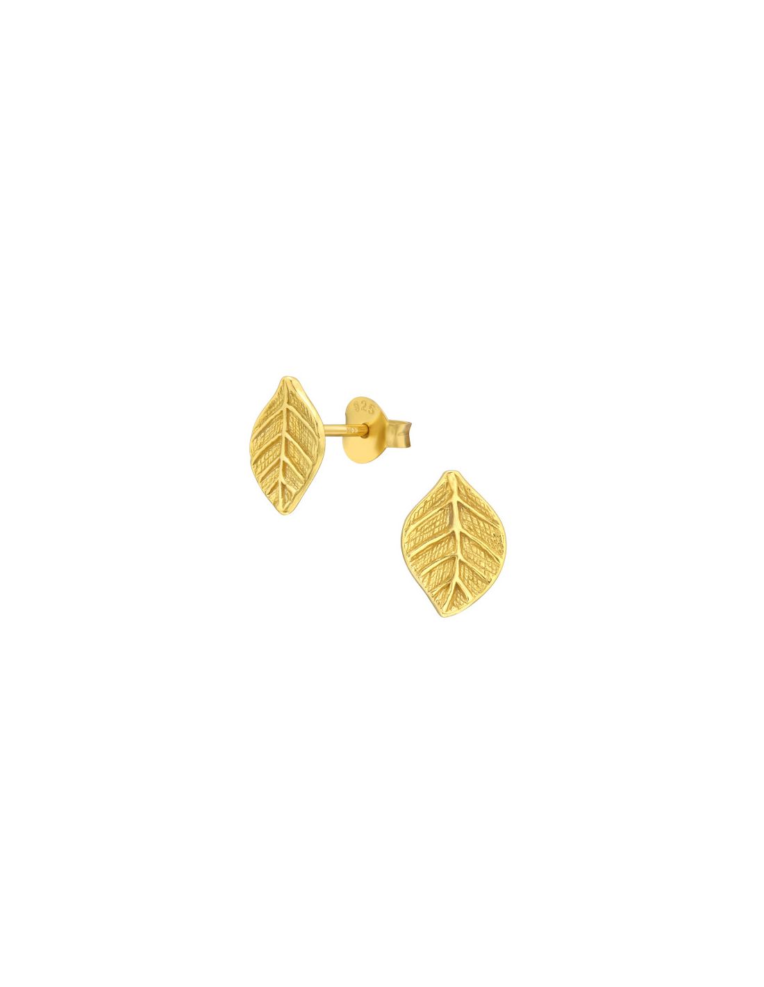 Aros de Plata Bañados en oro 24k Leaf -