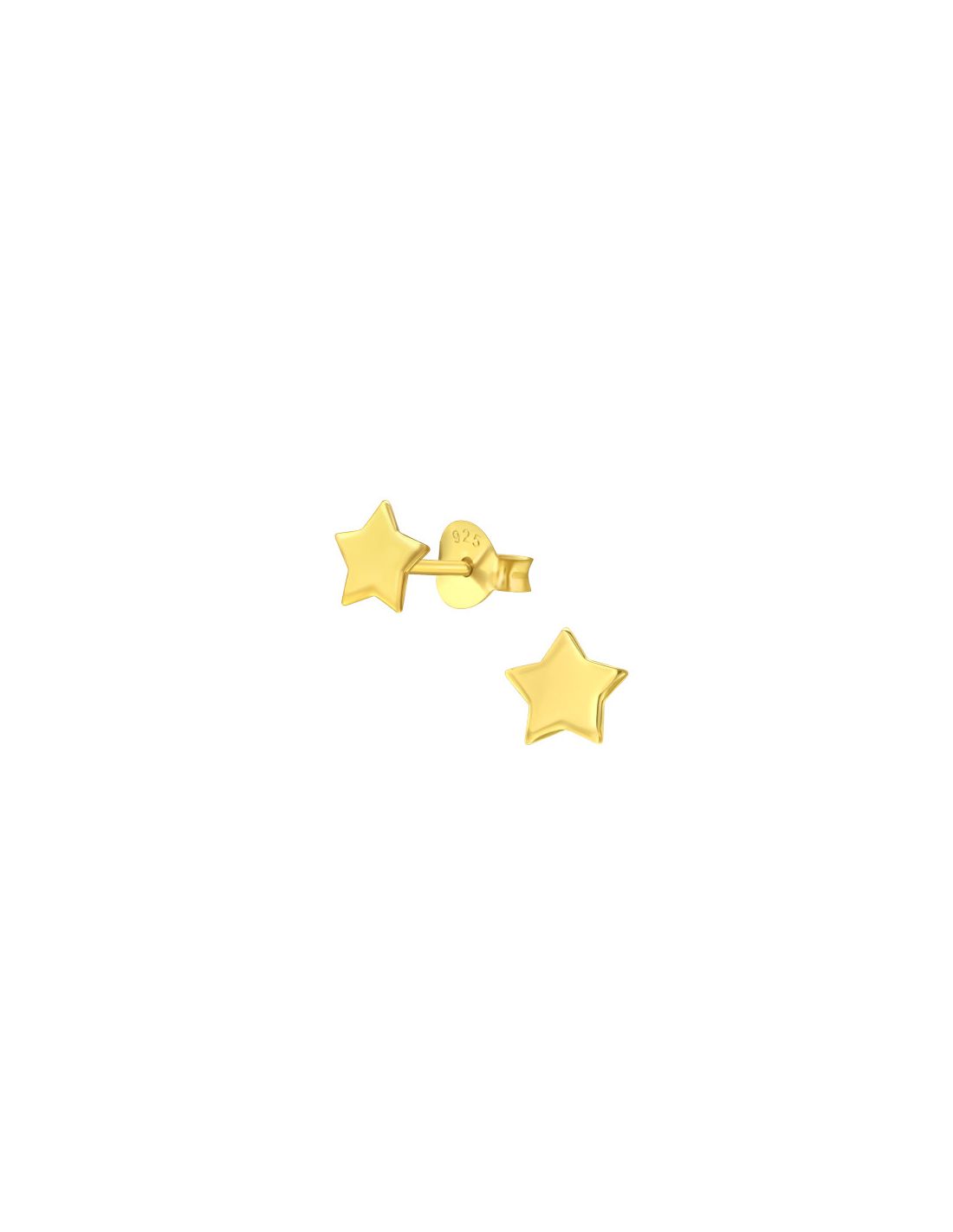 Aros de Plata Bañados en oro 24k Star -