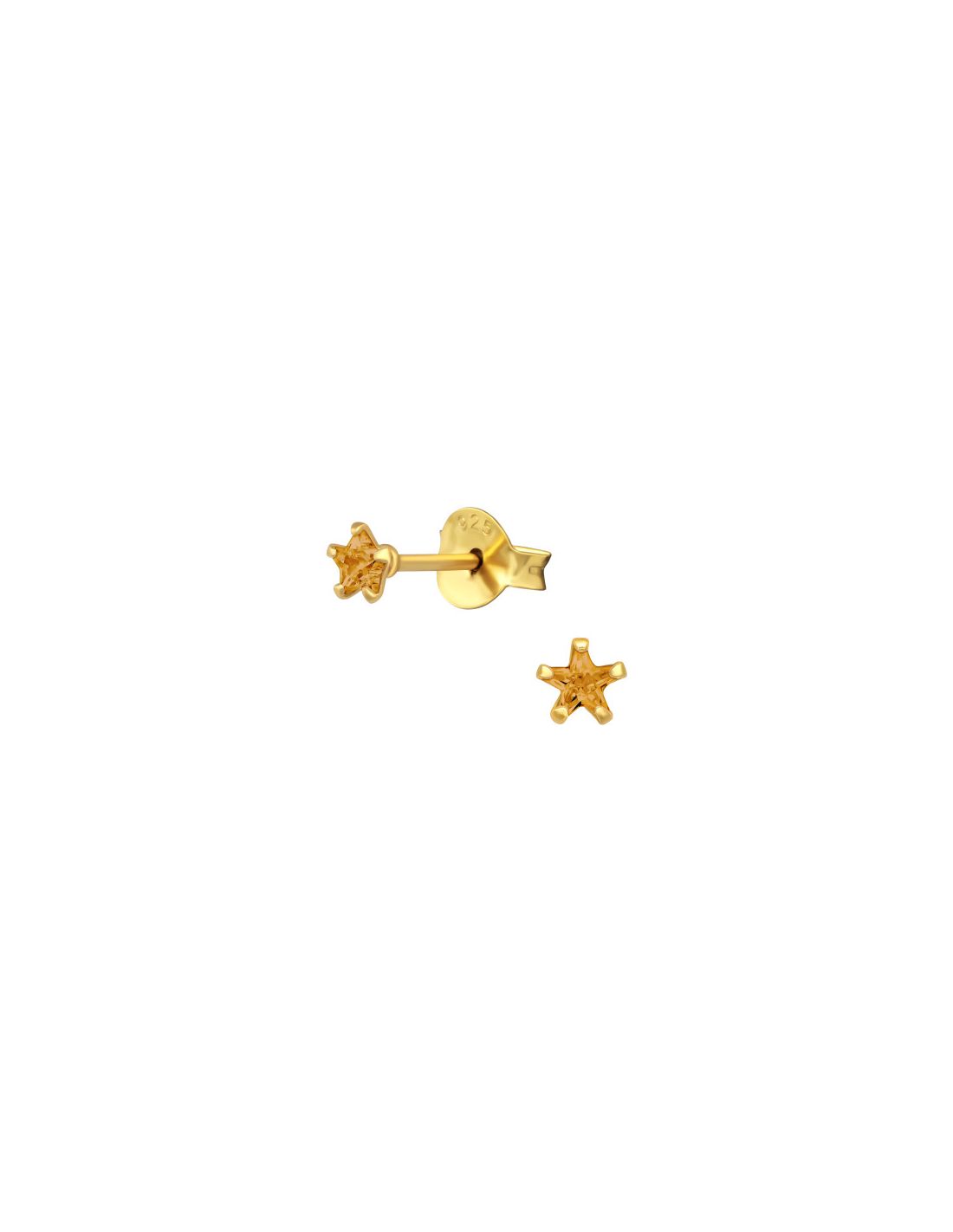 Aros de Plata Bañados en oro 24k Star...