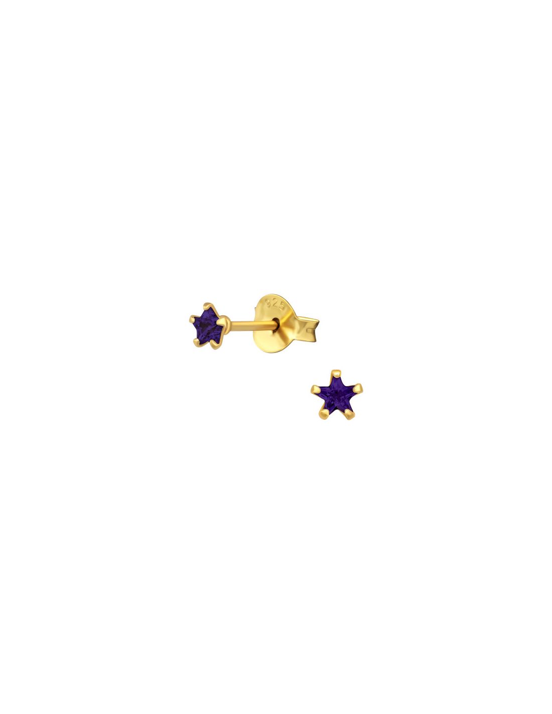 Aros de Plata Bañados en oro 24k Star...