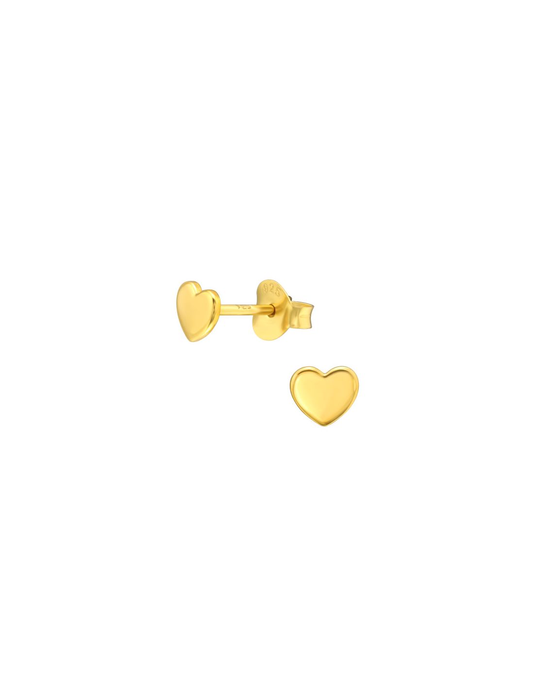 Aros de Plata Bañados en oro 24k Heart -