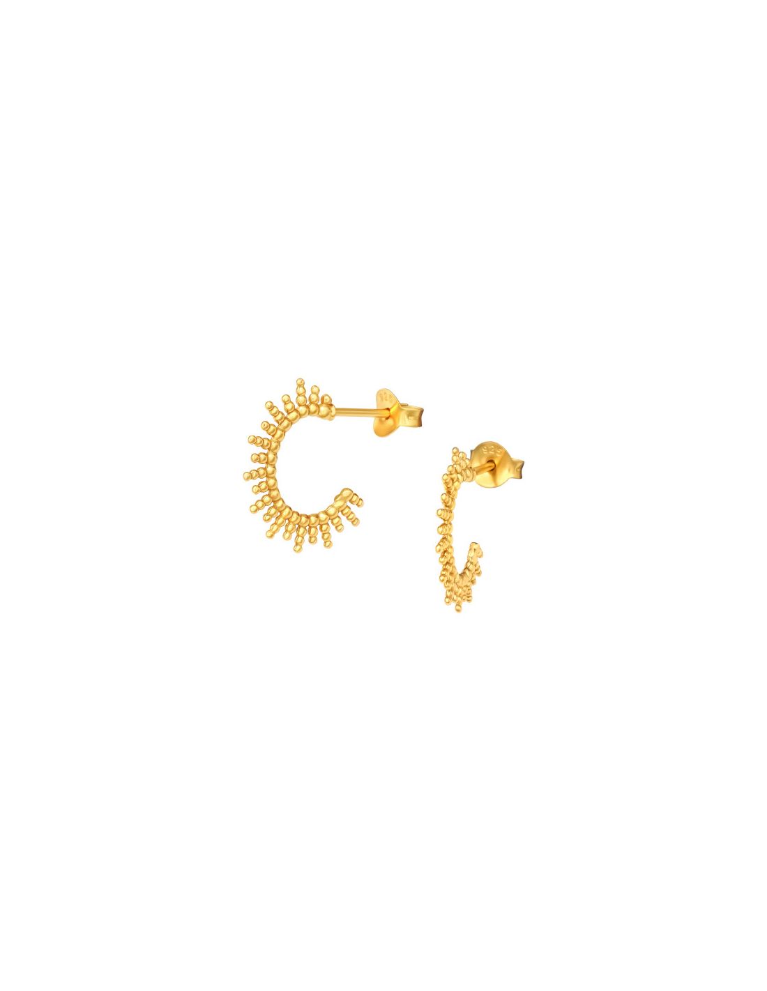 Aros de Plata Bañados en oro 24k Half...