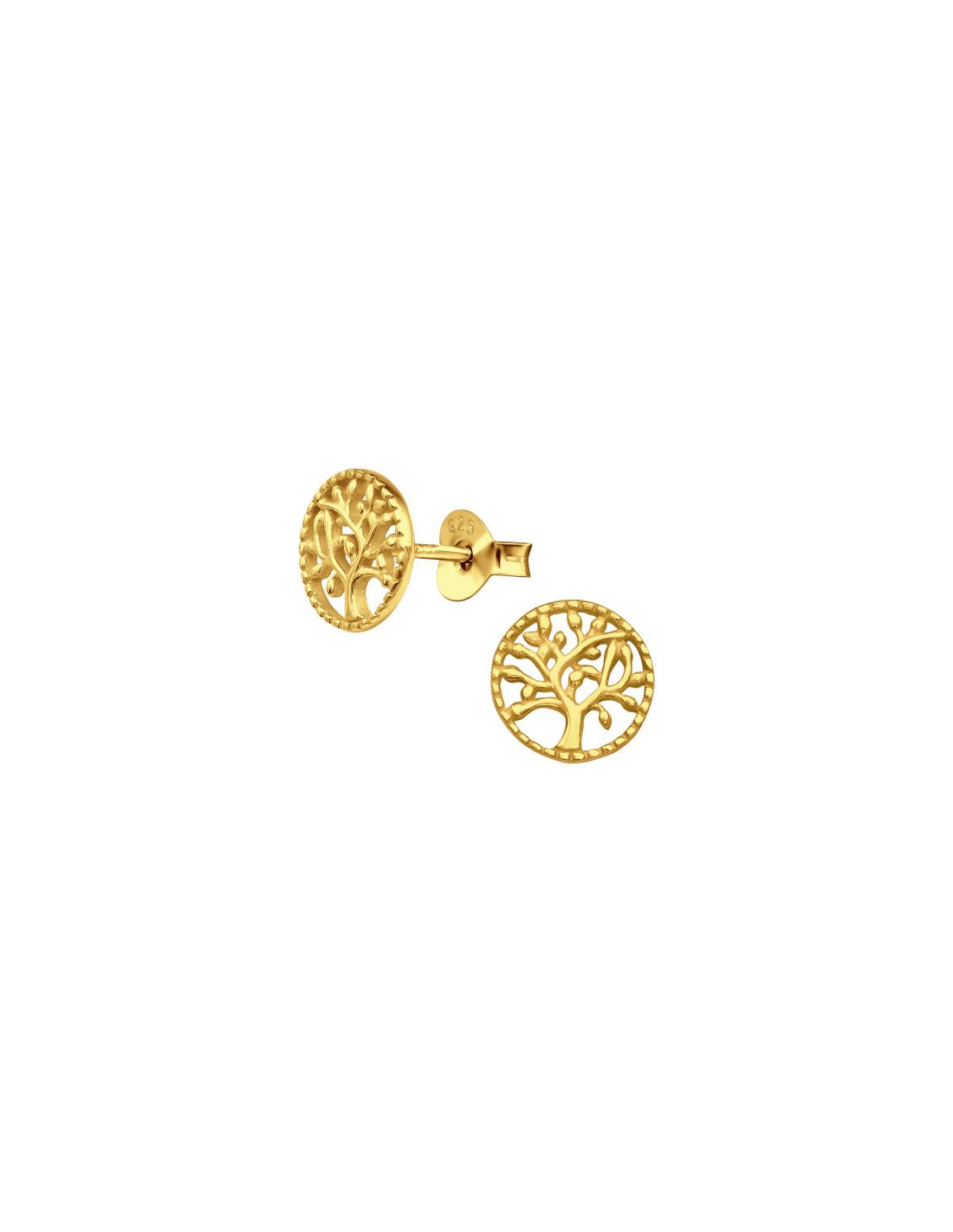 Aros de Plata Bañados en oro 24k Tree...