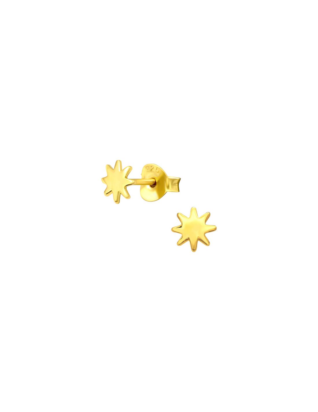 Aros de Plata Bañados en oro 24k Star -