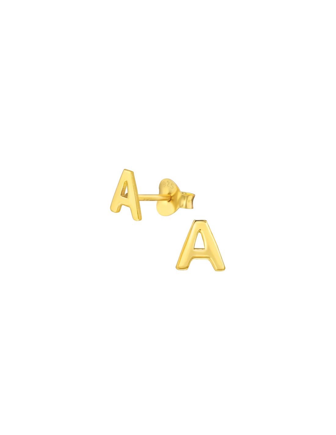 Aros de Plata Bañados en oro 24k "A" -