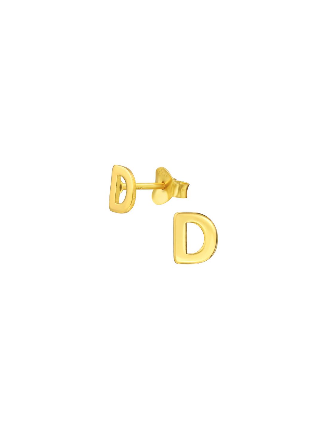 Aros de Plata Bañados en oro 24k "D" -