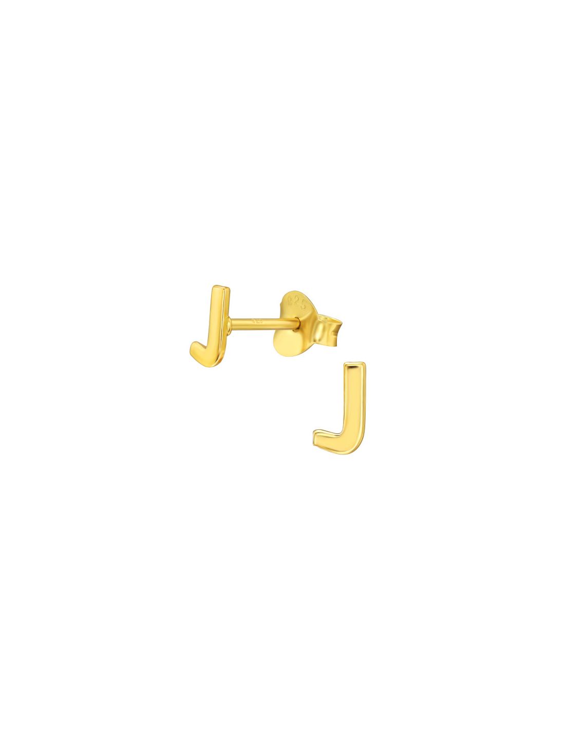Aros de Plata Bañados en oro 24k "J" -