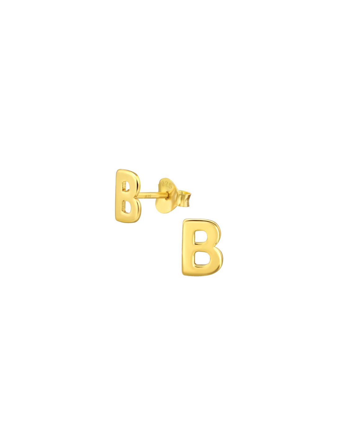 Aros de Plata Bañados en oro 24k "B" -