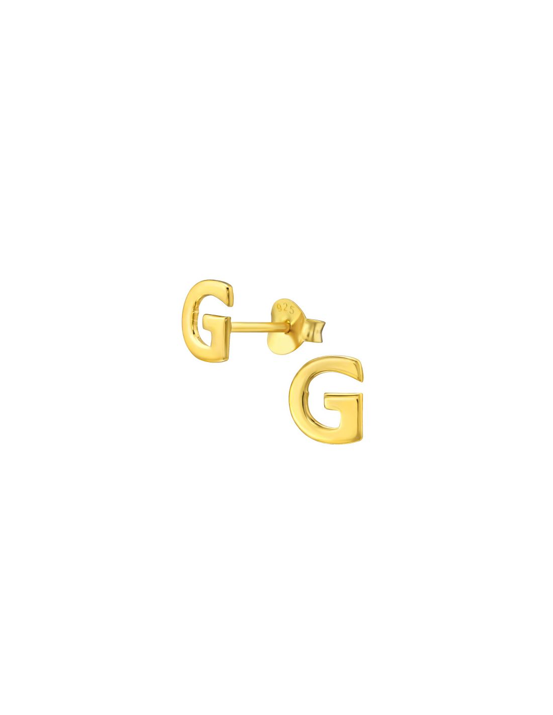 Aros de Plata Bañados en oro 24k "G" -
