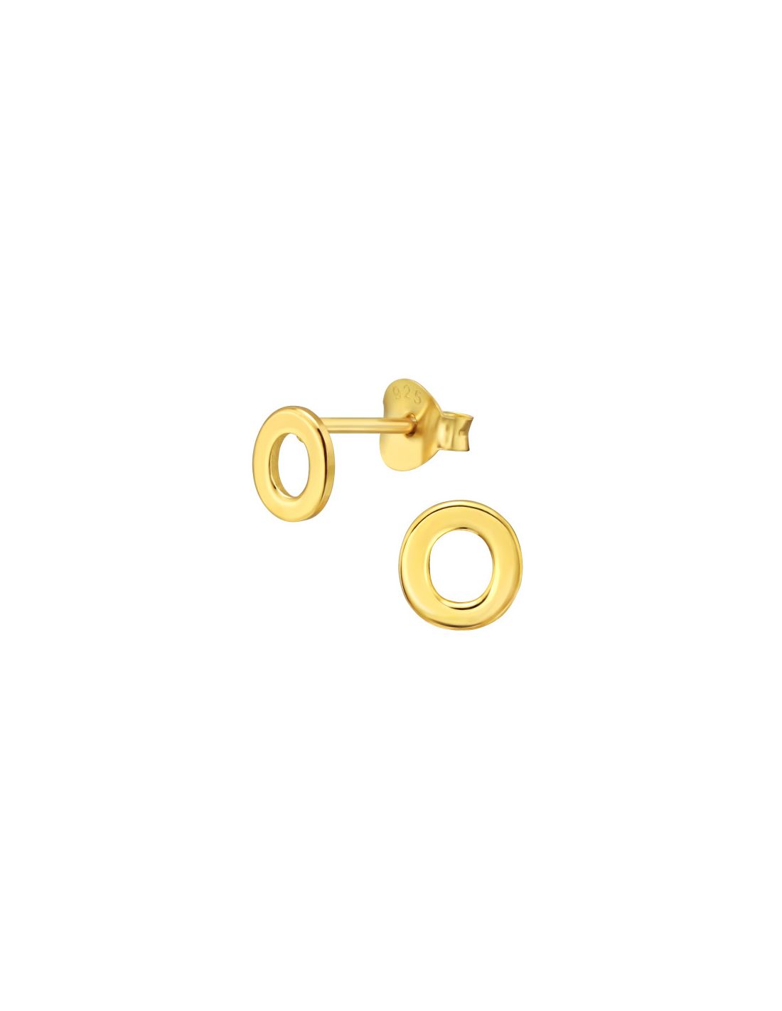 Aros de Plata Bañados en oro 24k "O" -