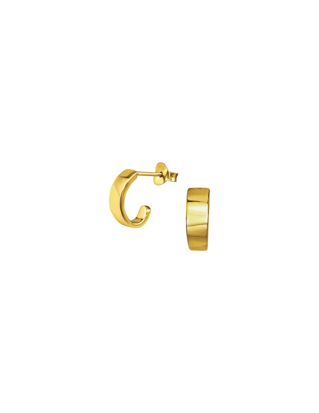 Aros de Plata Bañados en oro 24k Half...