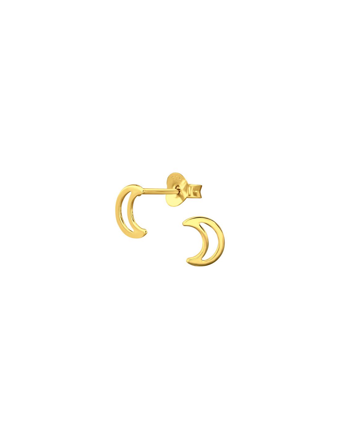 Aros de Plata Bañados en oro 24k Moon -