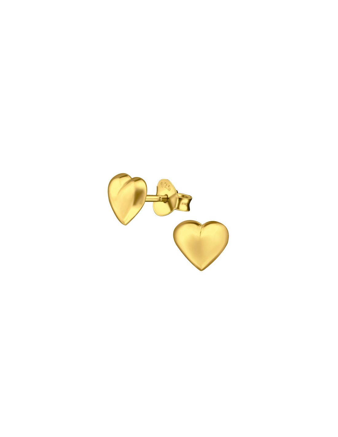 Aros de Plata Bañados en oro 24k Heart -