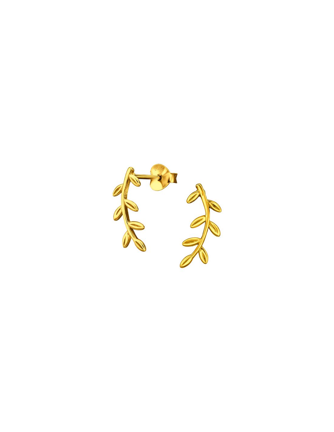 Aros de Plata Bañados en oro 24k Vine -