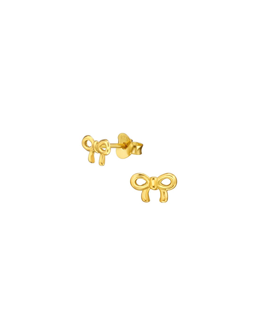 Aros de Plata Bañados en oro 24k Bow -