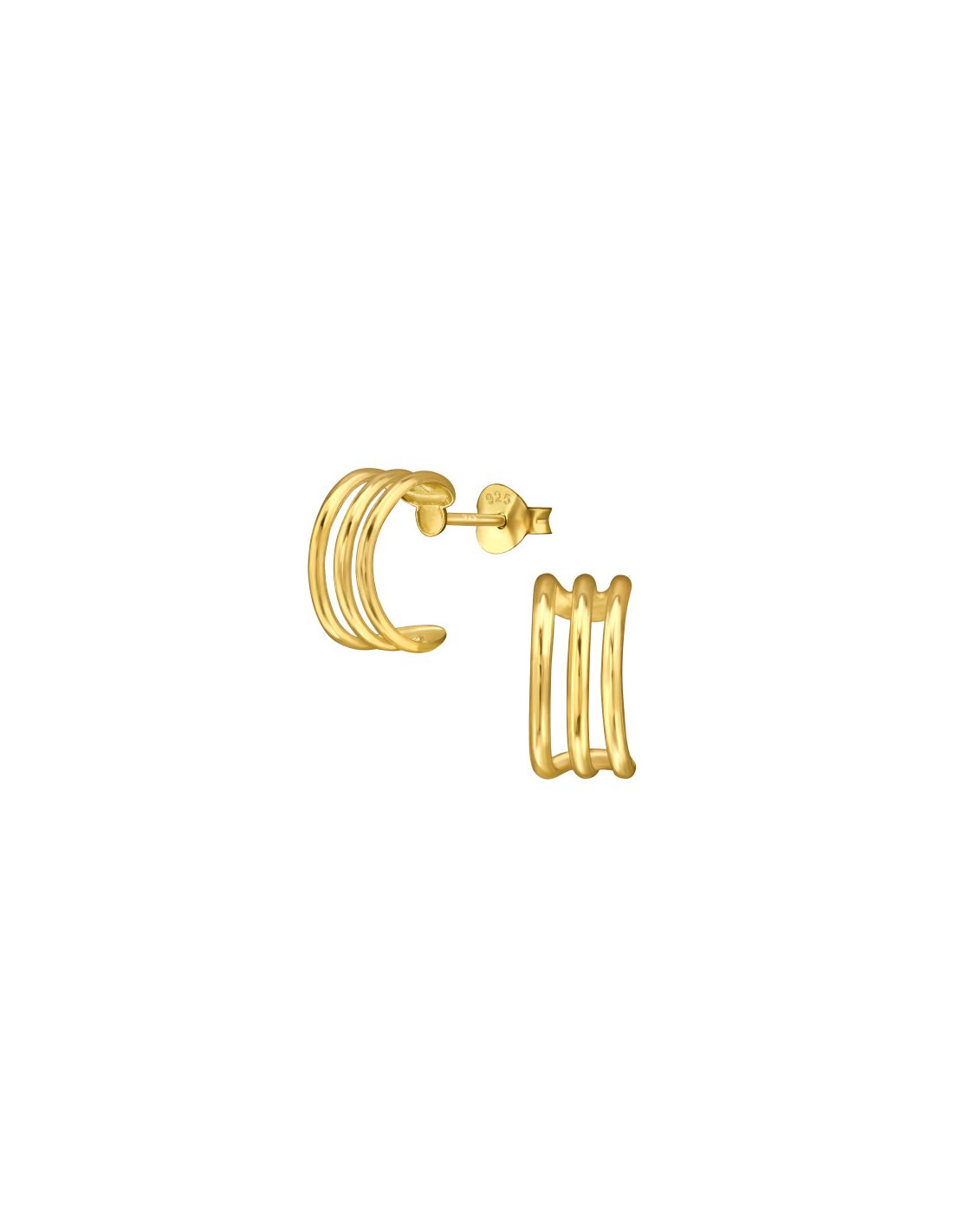 Aros de Plata Bañados en oro 24k...