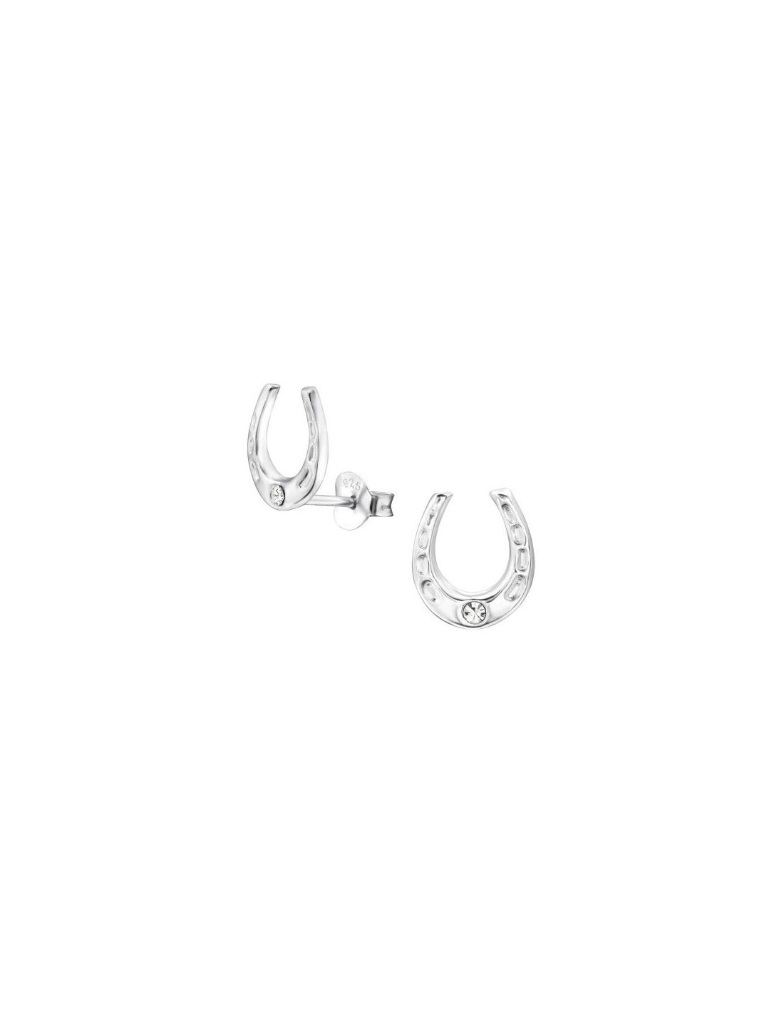 Aros de Plata Horseshoe Crystal 9 mm...