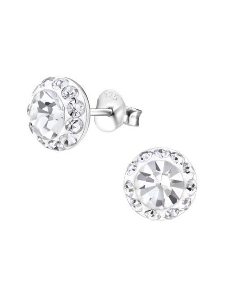 Aros de Plata Round Crystal...