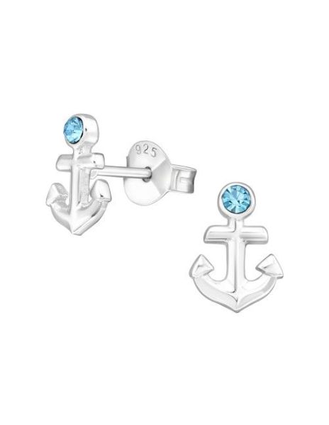 Aros de Plata Anchor Aqua...
