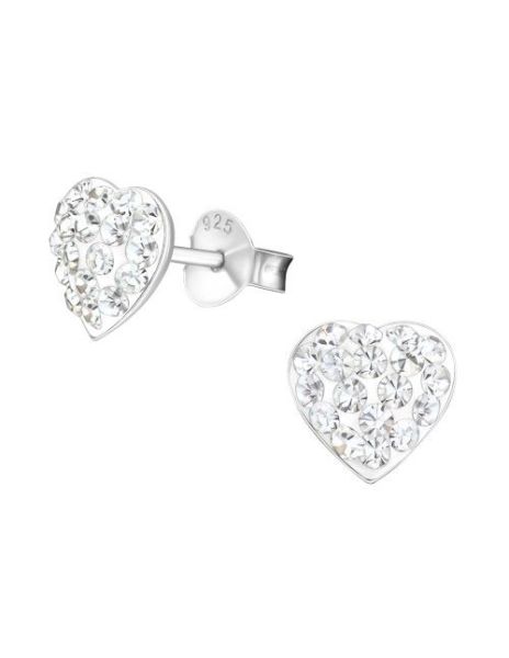 Aros de Plata Heart Crystal...