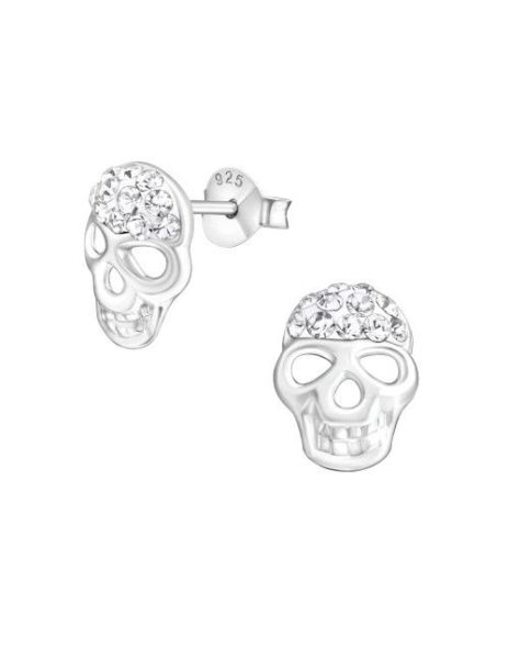 Aros de Plata Skull Crystal...
