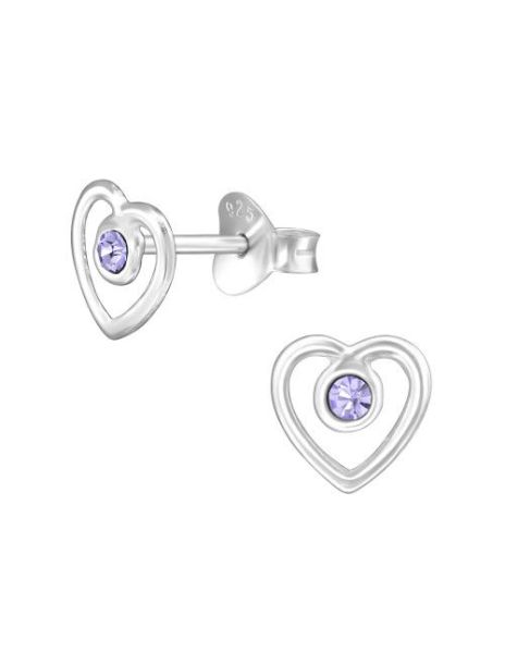 Aros de Plata Heart Violet...