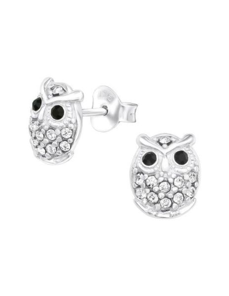 Aros de Plata Owl Crystal 7...