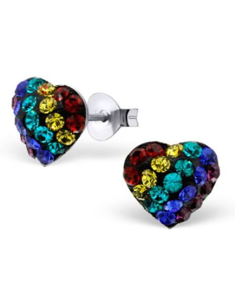 Aros de Plata Heart Crystal...