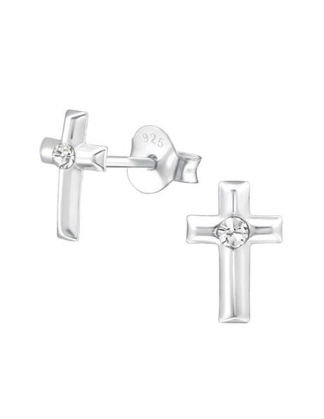 Aros de Plata Cross Crystal...